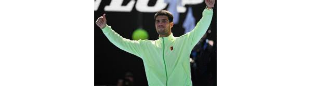 Carlos Alcaraz Australian Open 2026 Neon Lime Piping and Nike Court Logo Mint Green Track Jacket