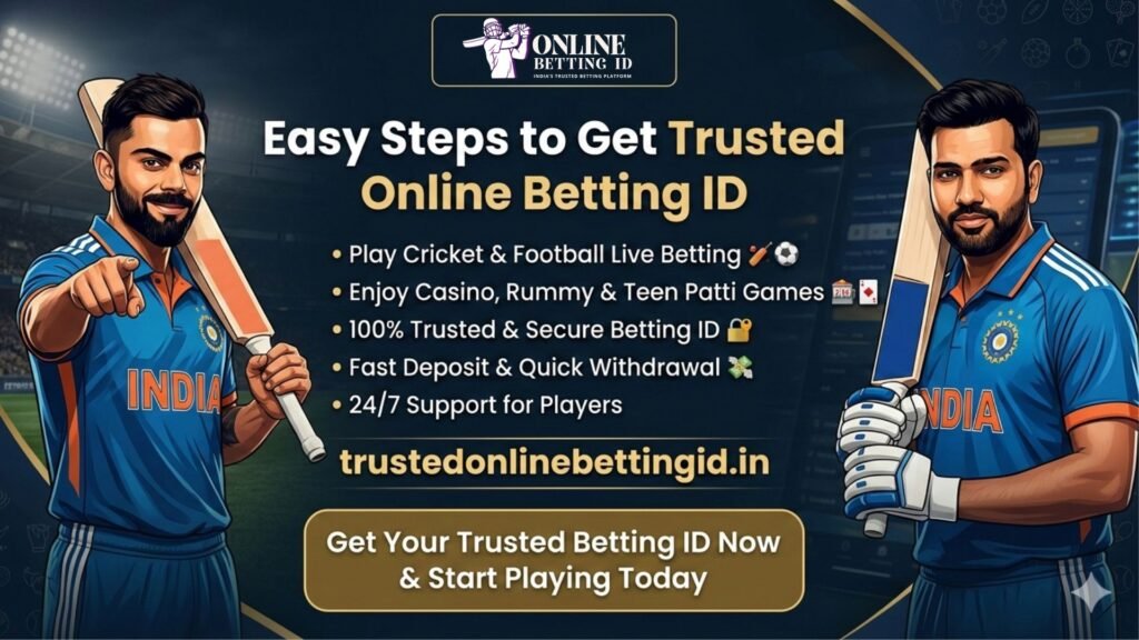 TrustedOnlineBettingID.in offers Trusted Online Betting ID for cricket, casino, rummy, football games, fast withdrawal, secure platform, join today start winning.