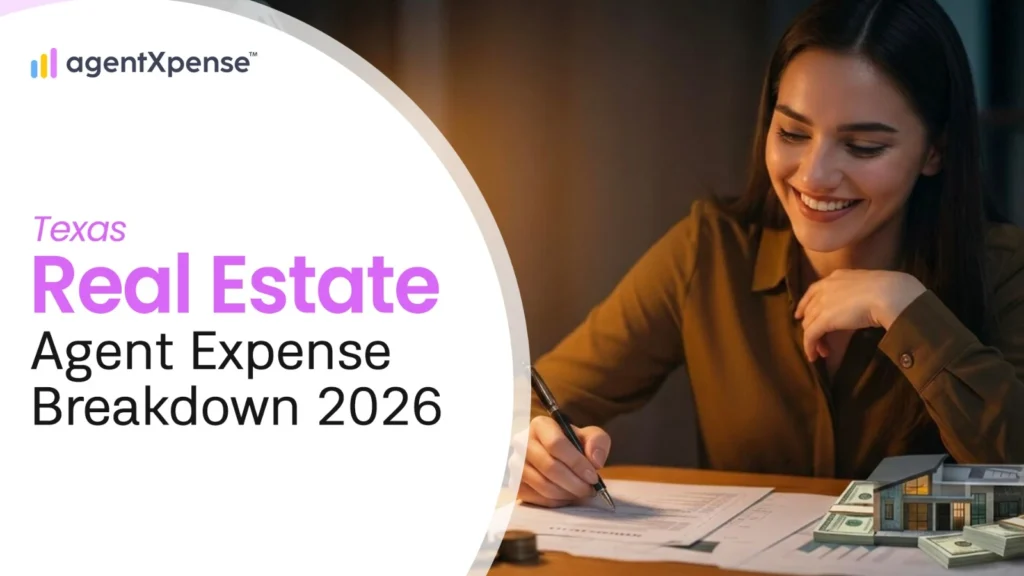 Texas real estate agent managing expenses and reviewing financial documents in 2026