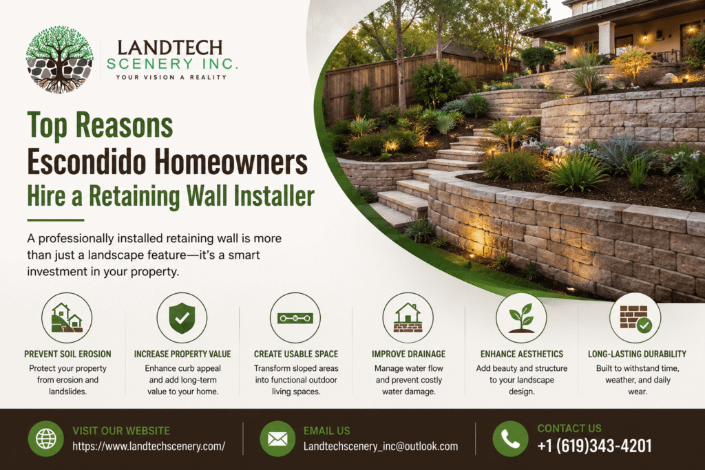Top Reasons Escondido Homeowners Hire a Retaining Wall Installer Retaining Wall Installer Escondido CA