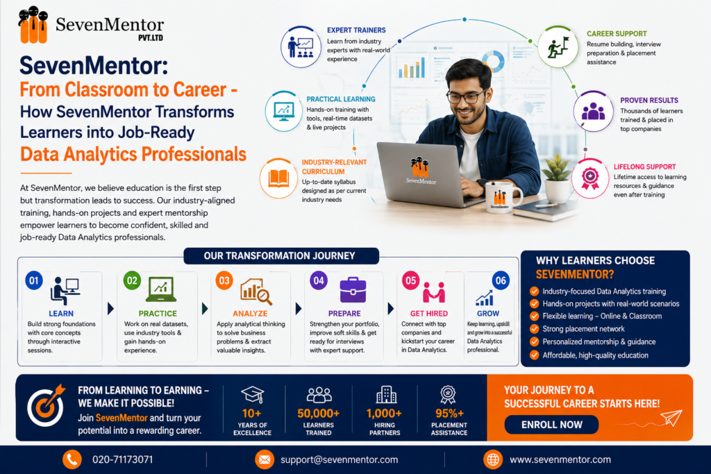 From Classroom to Career – How SevenMentor Transforms Learners into Job-Ready Data Analytics Data Analytics Classes in Pune