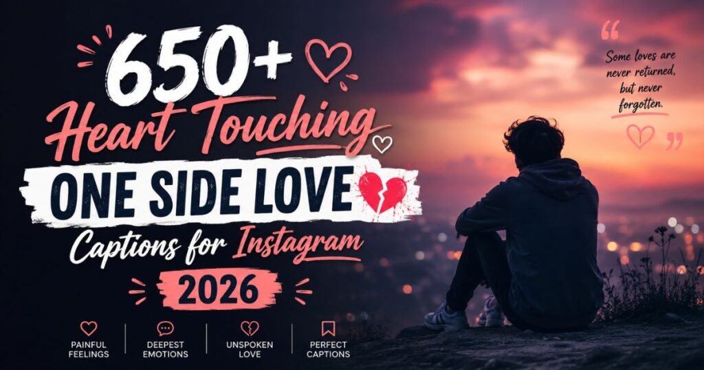 650+ Heart Touching One Side Love Captions for Instagram 2026