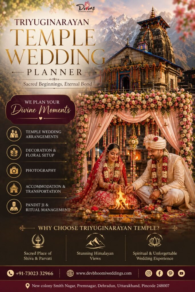 Triyuginarayan Temple Wedding Cost, Rules & Best Wedding Planner in Triyuginarayan Temple wedding planner in triyuginarayan temple