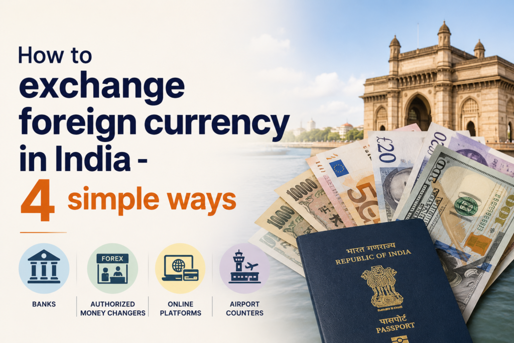 How to exchange foreign currency in India – 4 simple ways exchange foreign currency in India