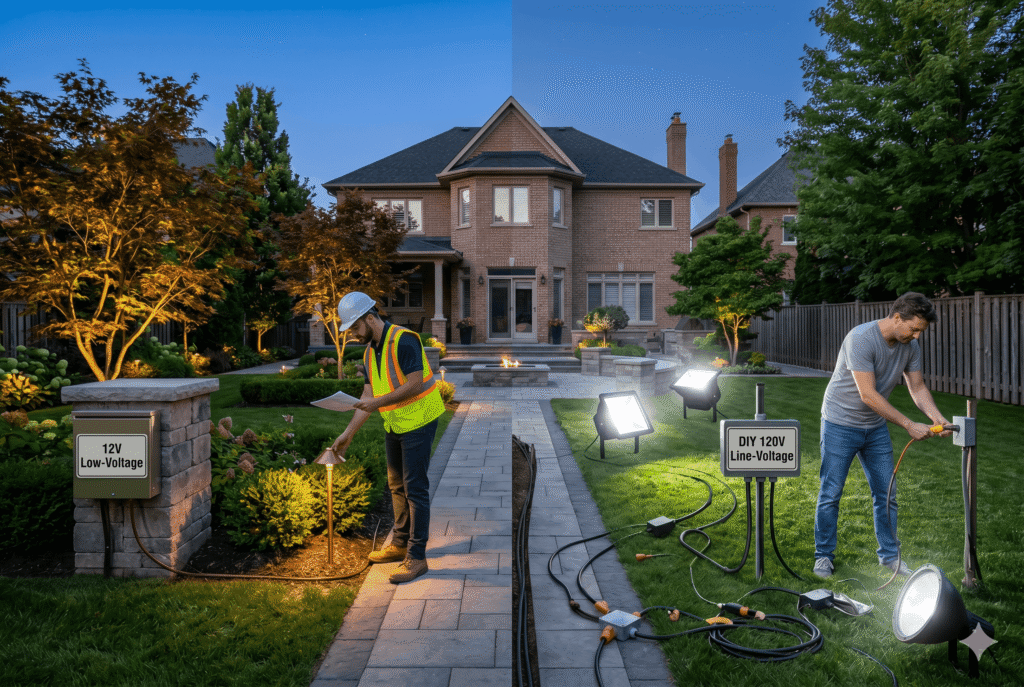 outdoor lighting installation