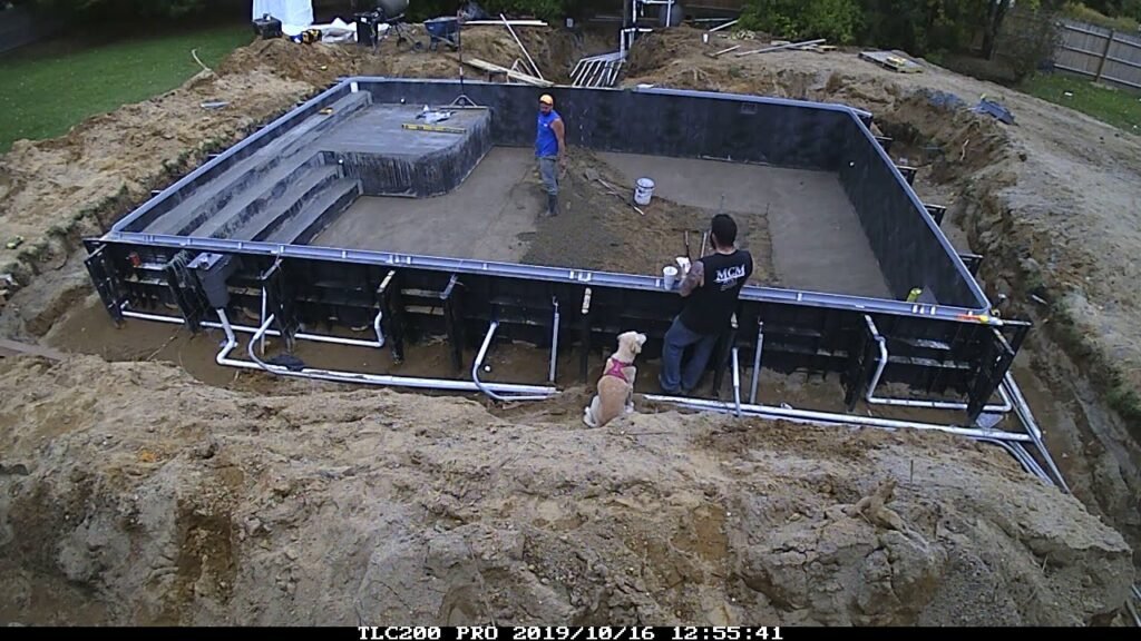 pool coping installation
