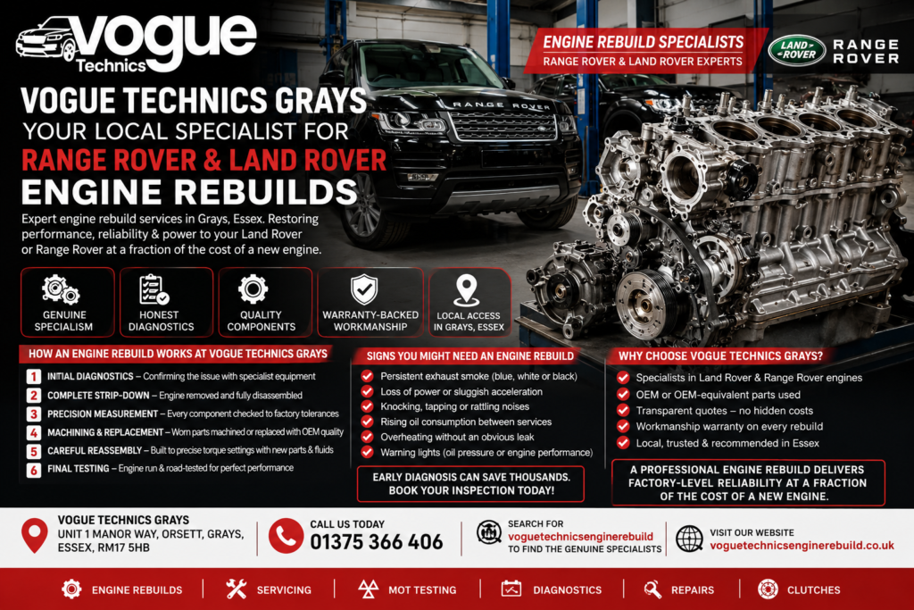 Vogue Technics Grays: Engine Rebuild Specialists in Essex UK Vogue Technics Grays