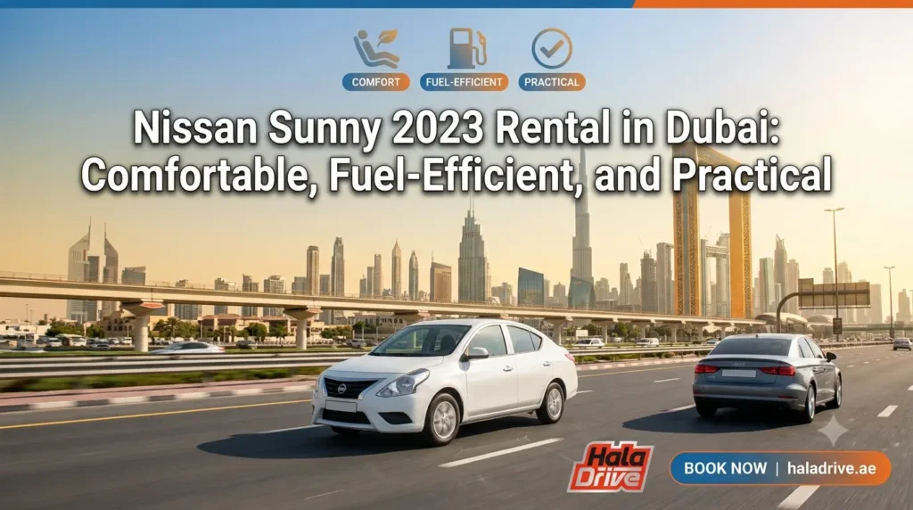 Nissan Sunny 2023 Rental in Dubai: Comfortable, Fuel-Efficient, and Practical