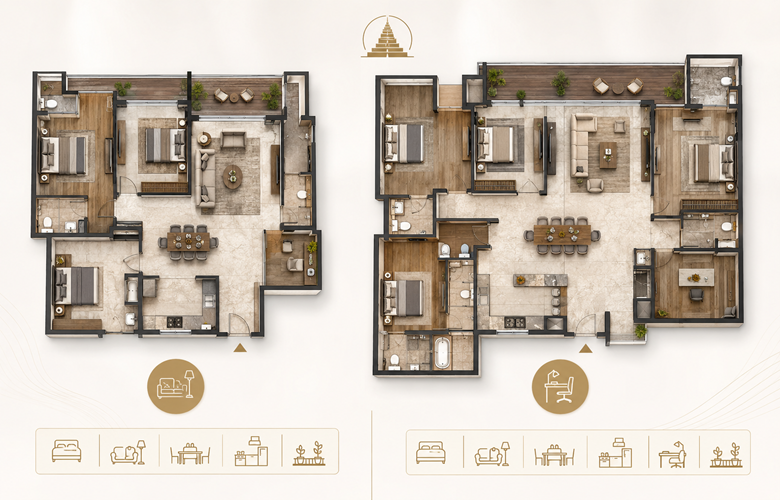 TARC Kailasa Floor Plan Guide: How the 3.5 & 4.5 BHK Layouts TARC Kailasa Floor Plan Guide: How the 3.5 & 4.5 BHK Layouts